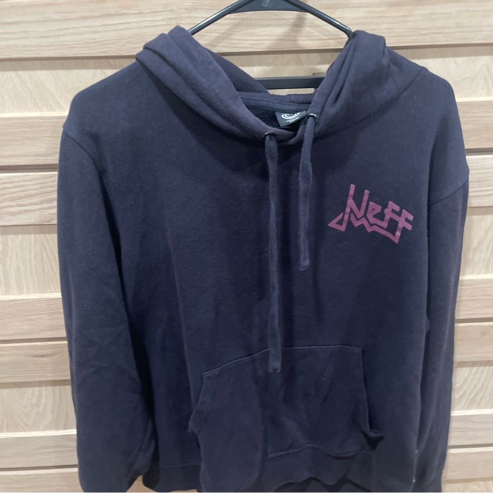 Neff Black Hoodie with Pink Logo